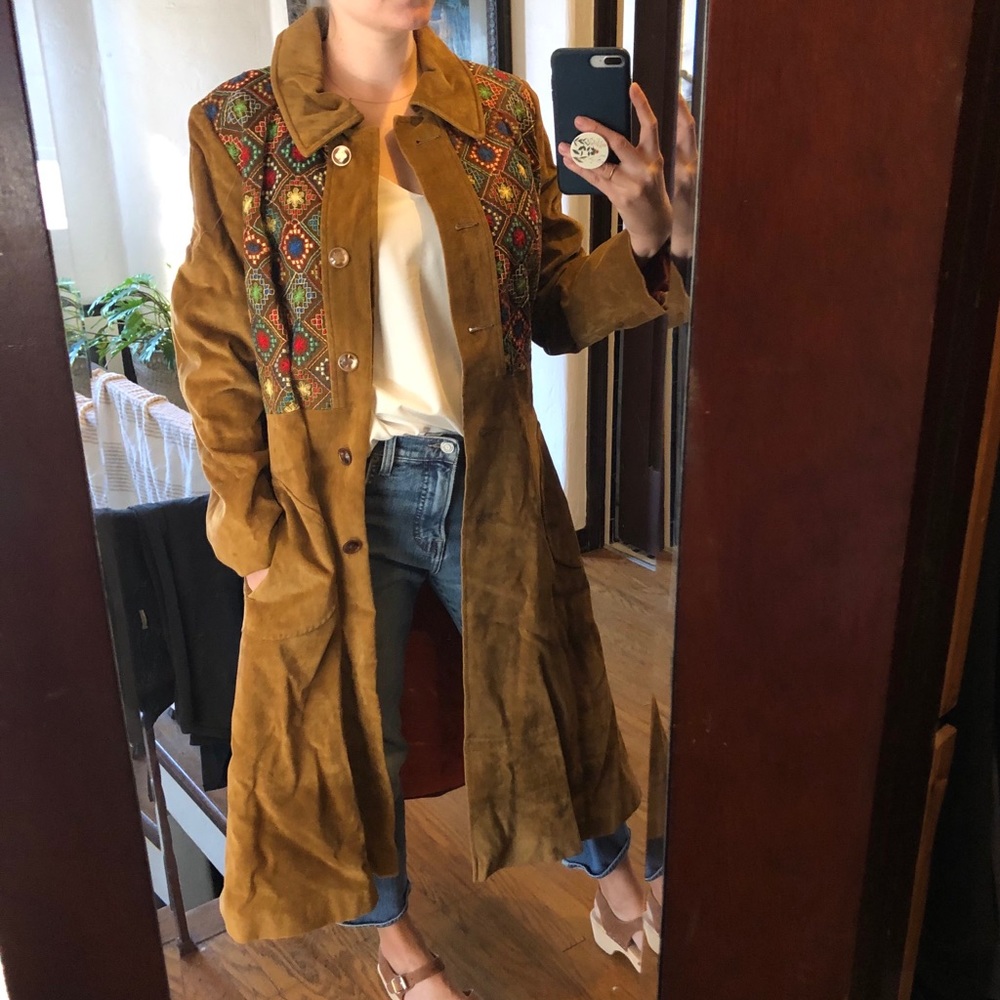 Vintage Suede Trench Coat